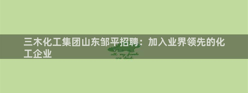球盟会用的客服聊天是哪个软件：三木化工集团山东邹平招聘：加入